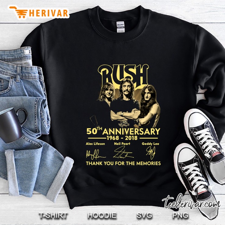 Rush 50th Anniversary 1968-2018 Thank You For The Memories Sweatshirt