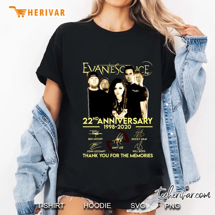 Evanescence 22nd Anniversary 1998-2020 Thank You For The Memories Ladies Tee