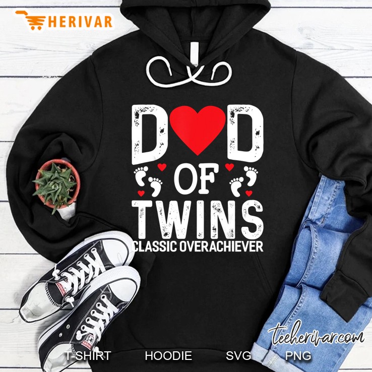 Dad Of Twins Classic Overachiever Heart Version Hoodie