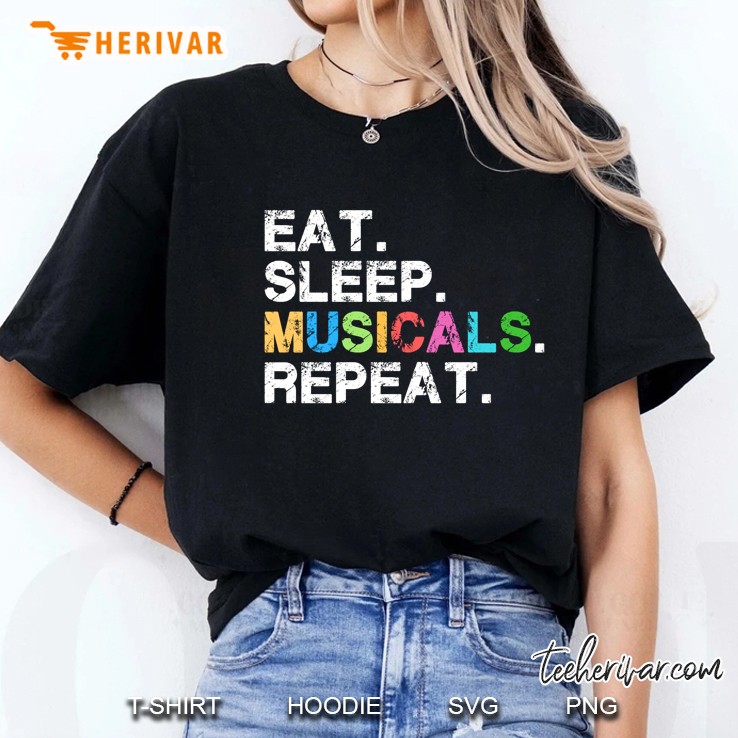Eat Sleep Musicals Repeat Ladies Tee