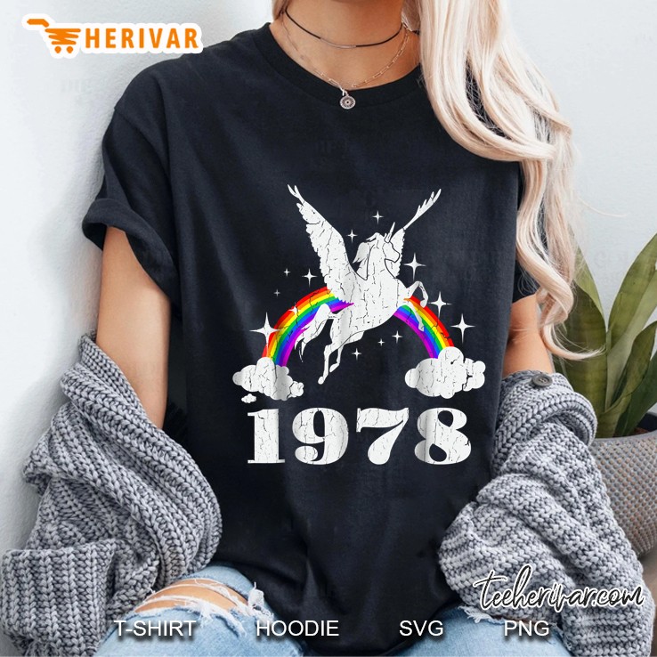 Vintage Unicorn 1978 40Th Birthday Ladies Tee