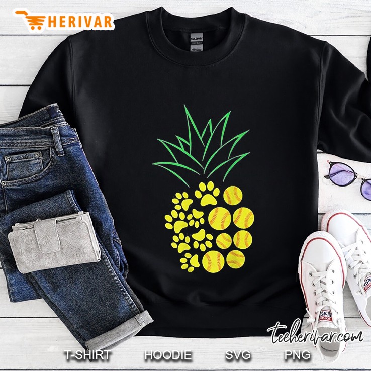 Dog Softball Pineapples Sweatshirt