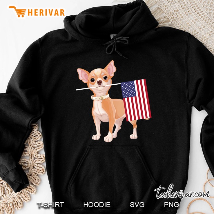 Chihuahua With American Flag Hoodie