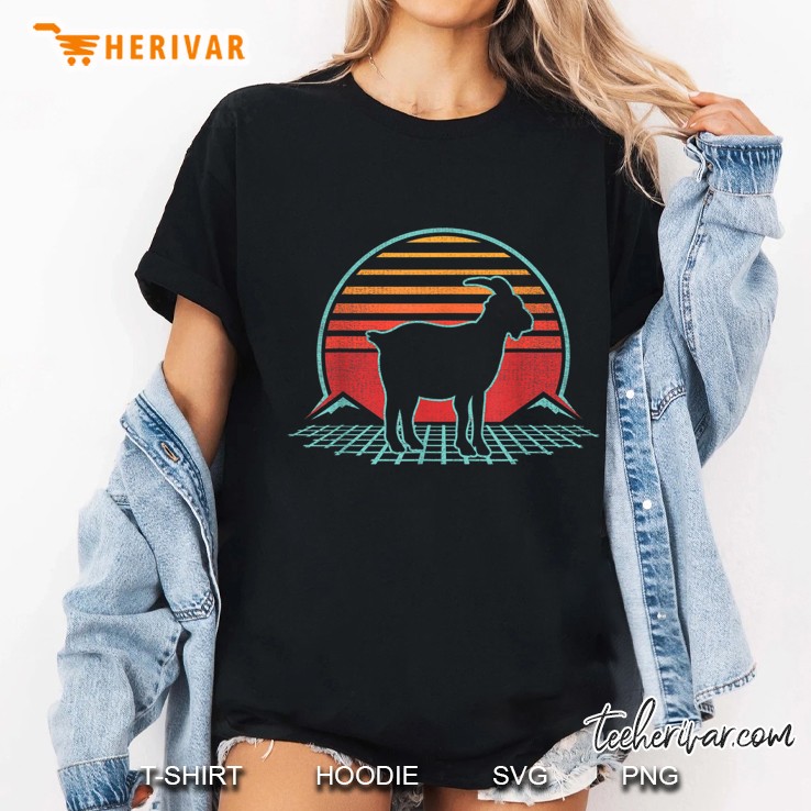 Goat Silhouette Sunset Vintage Version Ladies Tee