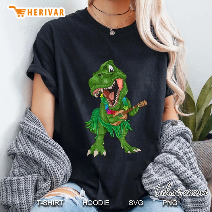 Hawaiian T-Rex Playing Ukulele Ladies Tee