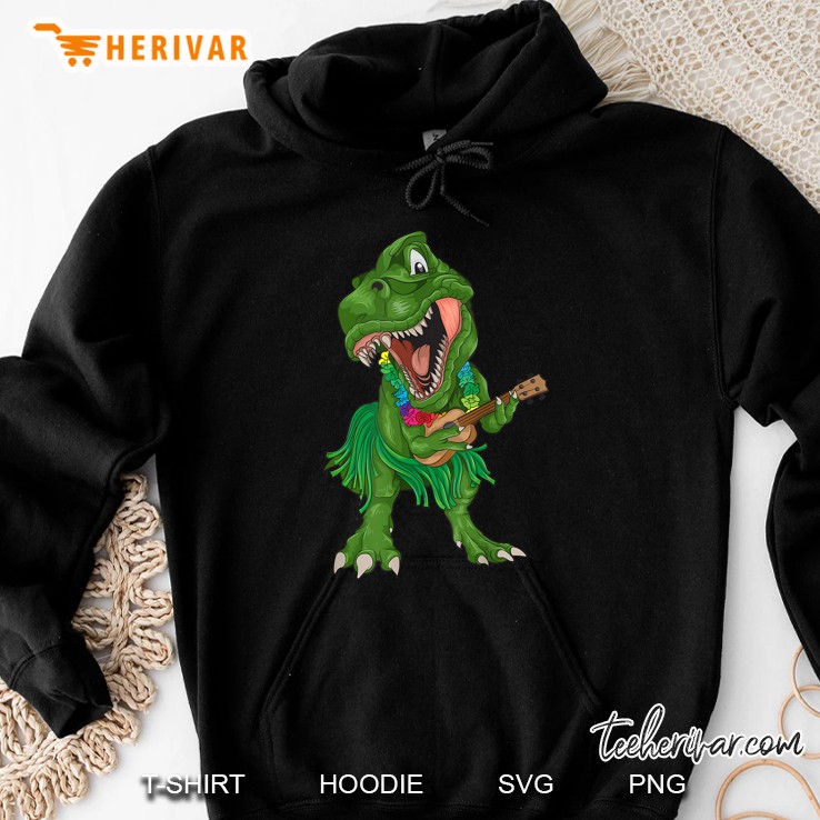 Hawaiian T-Rex Playing Ukulele Hoodie