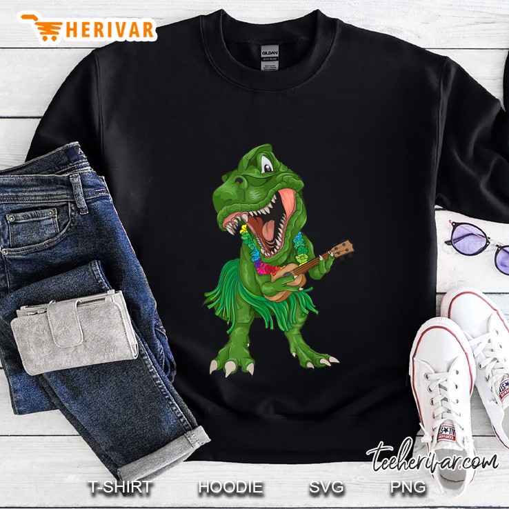 Hawaiian T-Rex Playing Ukulele Sweatshirt