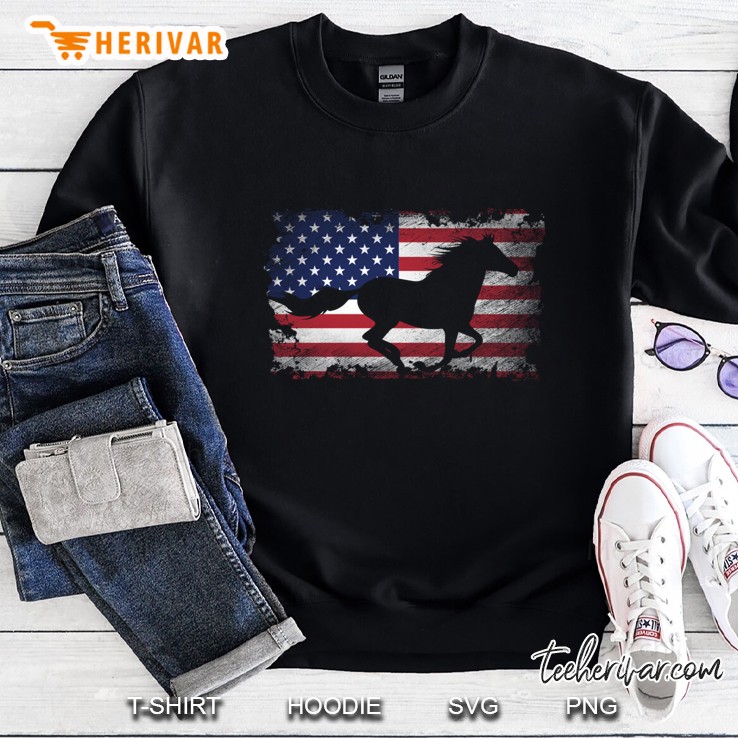 Horse Silhouette American Flag Version Sweatshirt