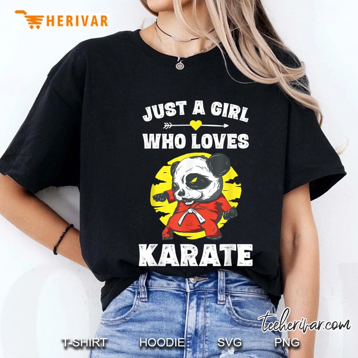Just A Girl Who Loves Karate Panda Version Ladies Tee