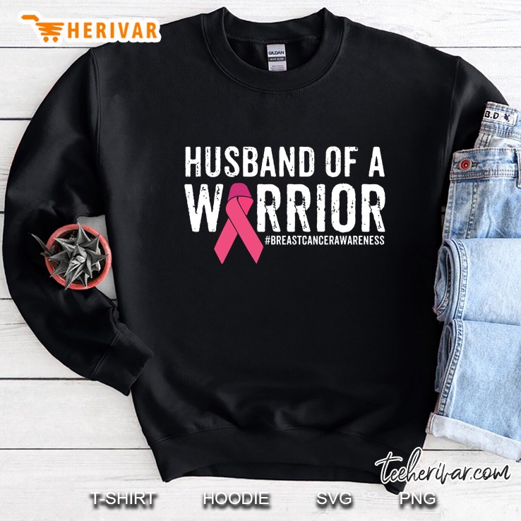Husband Of A Warrior #Breastcancerawareness Pink Ribbon Version Sweatshirt