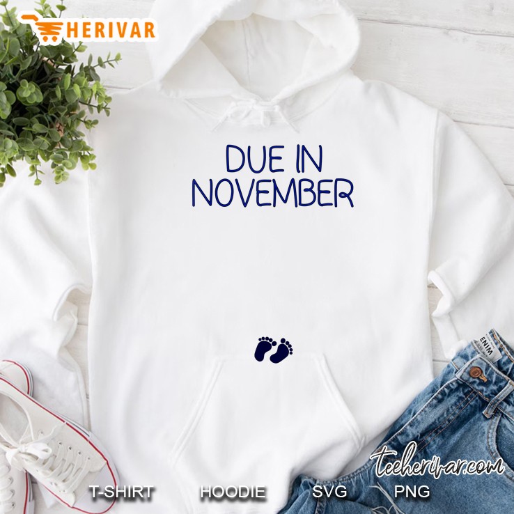 Due In November Cute Lil Feet On Baby Bump Hoodie
