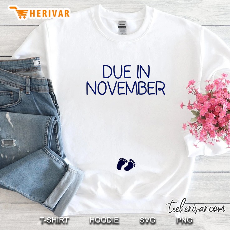 Due In November Cute Lil Feet On Baby Bump Sweatshirt