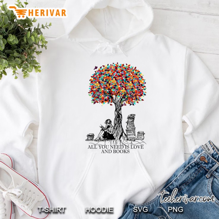 All You Need Is Love And Books Colorful Tree Version Hoodie