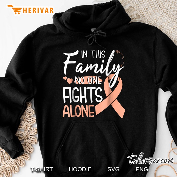 In This Family No One Fights Alone Peach Ribbon Version Hoodie