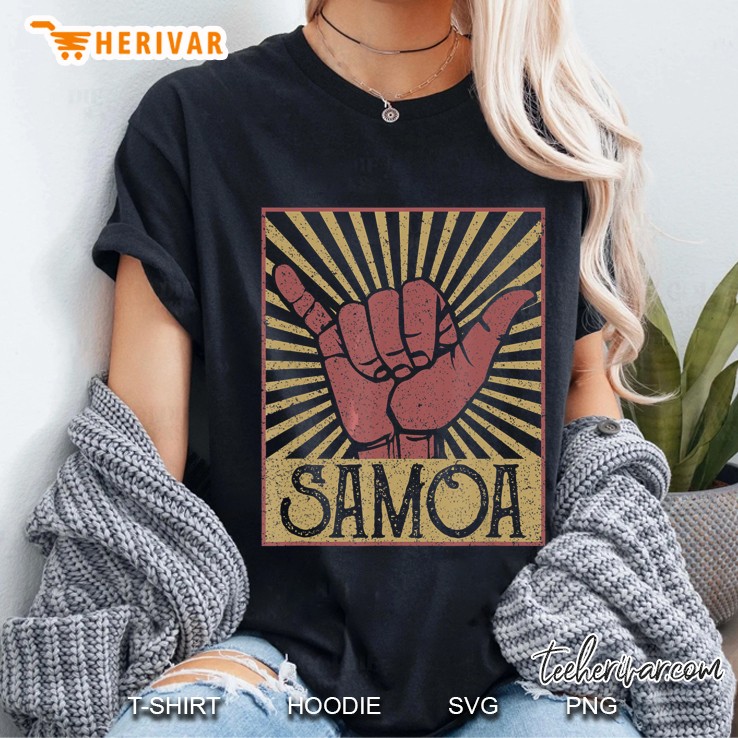 Shaka Samoa Samoan Beach Sunset Ladies Tee