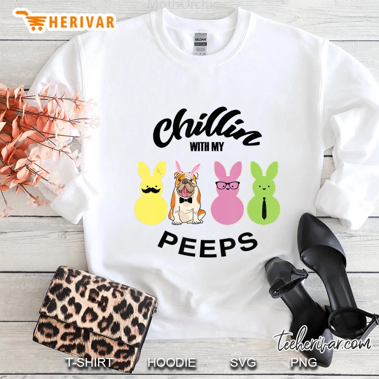 Chillin With My Peeps Bulldog White Version Sweatshirt