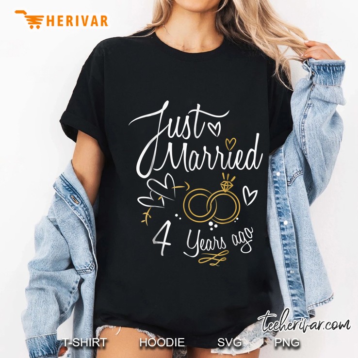 4 Years Wedding Anniversary Ladies Tee