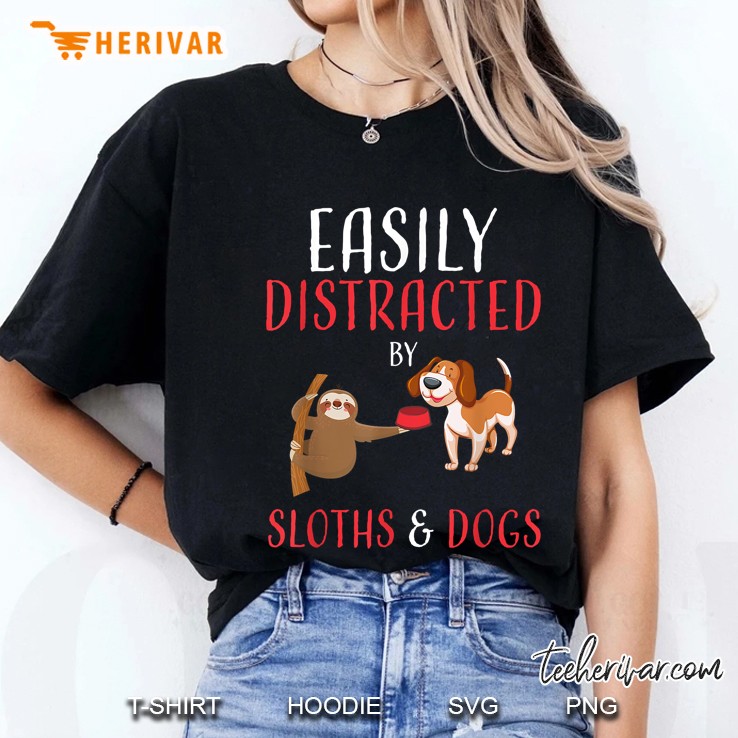 Easily Distracted By Sloths & Dogs Ladies Tee