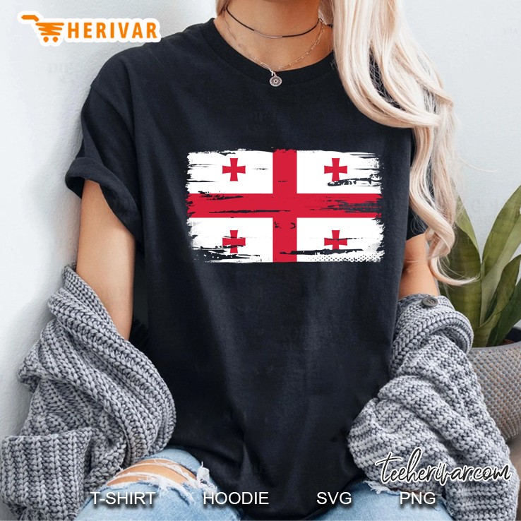 Georgian Flag Grunge Version Ladies Tee