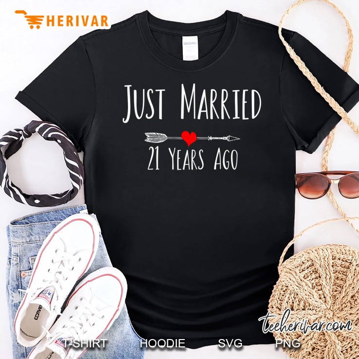 Just Married 21 Years Ago 21St Wedding Anniversary Gift Shirt