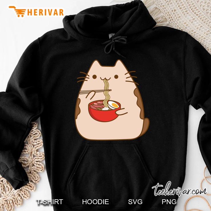 Kawaii Cat Eating Ramen Noodles Hoodie