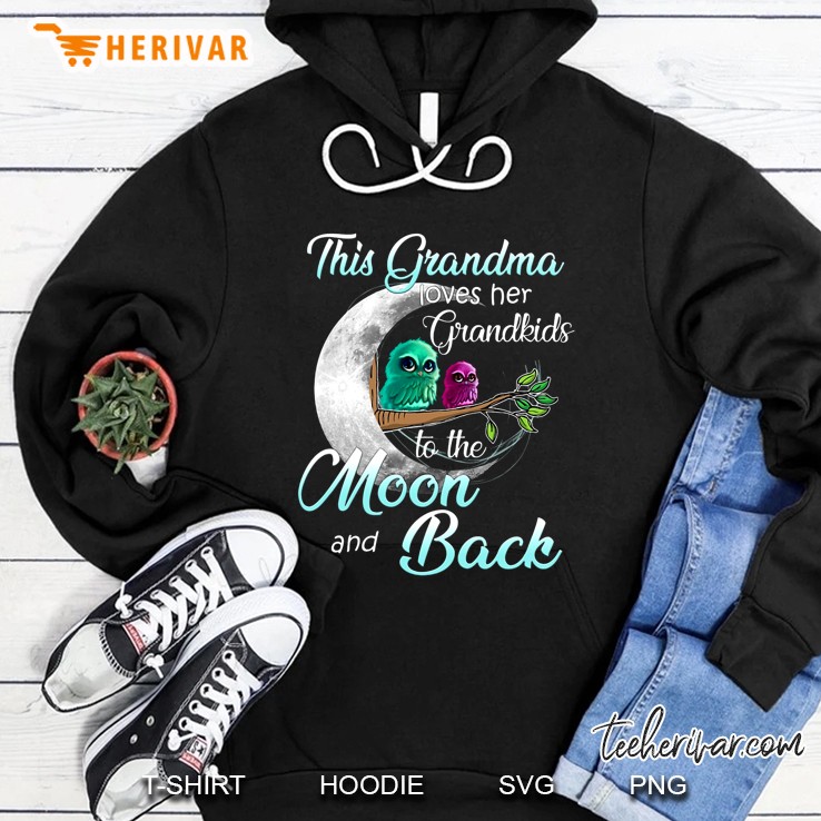 This Grandma Loves Her Grandkids To The Moon And Back Bird Version Hoodie