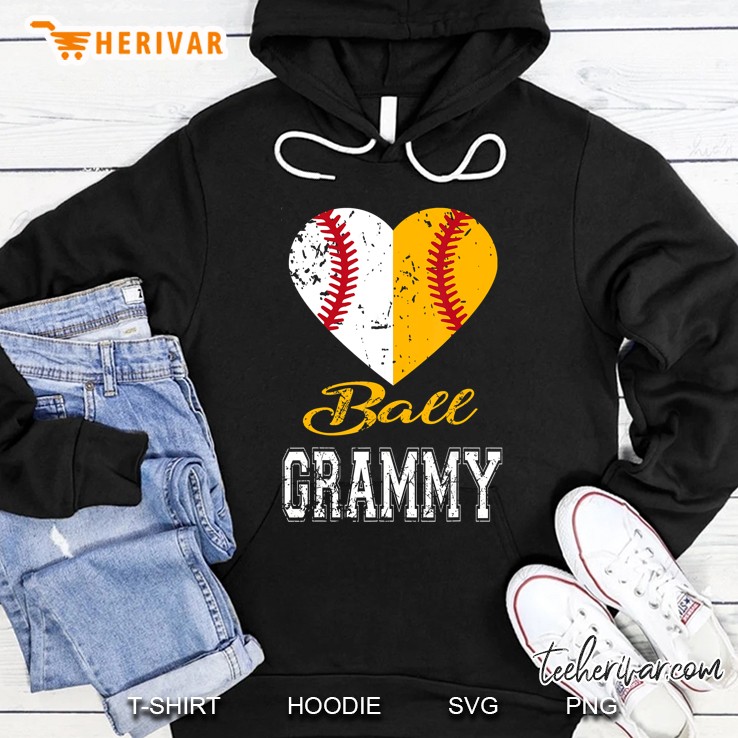 Ball Grammy Baseball Softball Heart Version Hoodie