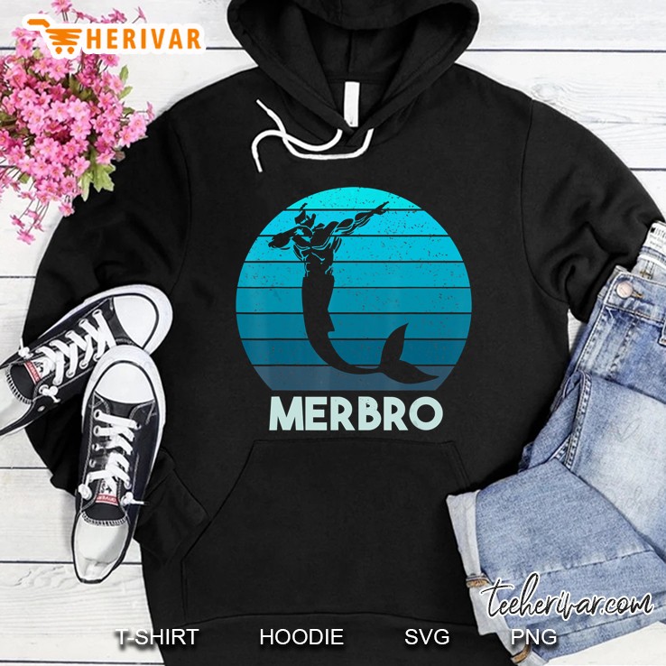 Merbro Dabbing Mermaid Silhouette Vintage Version Hoodie