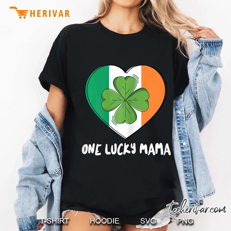 St Patricks Day One Lucky Mama Irish Shamrock Heart Ladies Tee