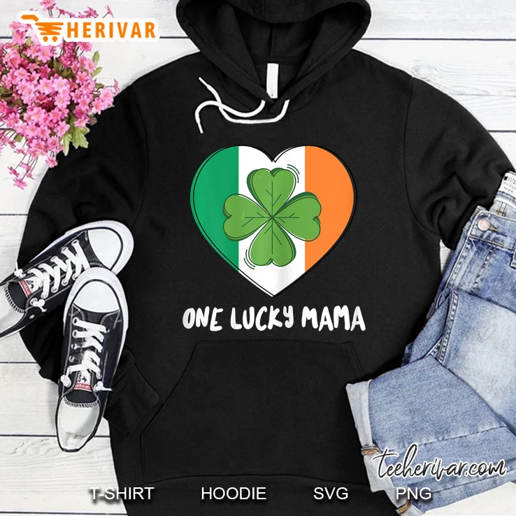 St Patricks Day One Lucky Mama Irish Shamrock Heart Hoodie