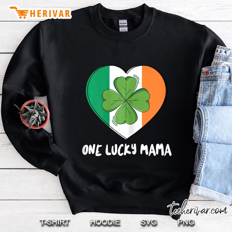 St Patricks Day One Lucky Mama Irish Shamrock Heart Sweatshirt