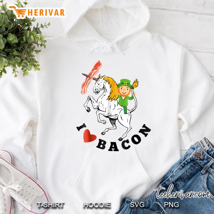 Leprechaun Writing Unicorn Hunting Bacon Hoodie