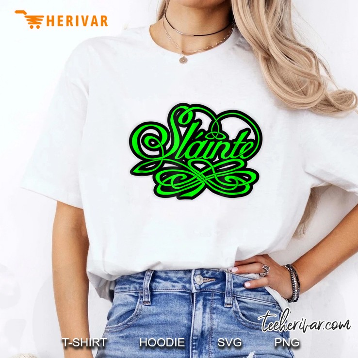 Slainte Clover White Version2 Ladies Tee