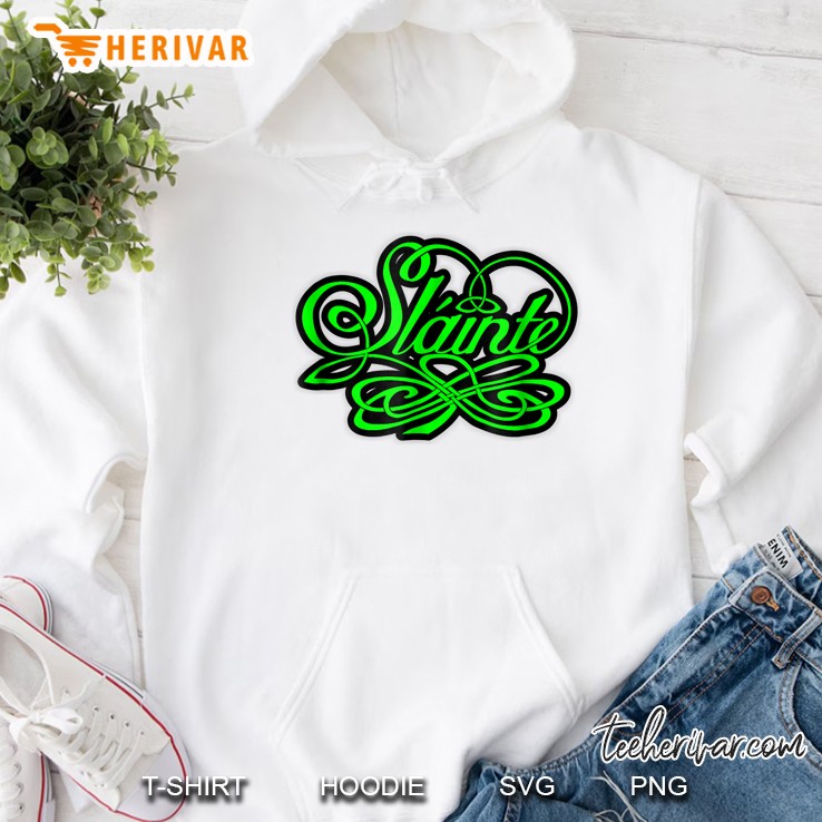 Slainte Clover White Version2 Hoodie