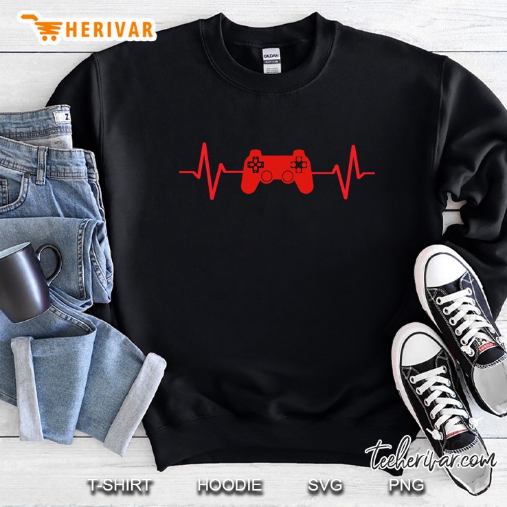 Red Game Controller Heartbeat Sweatshirt