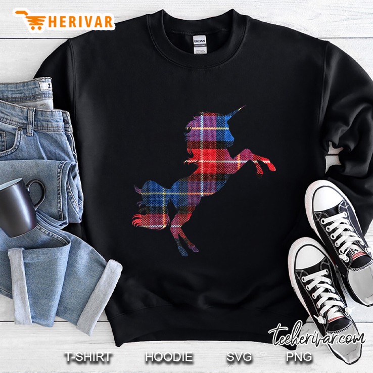 Unicorn Silhouette Plaid Version Sweatshirt