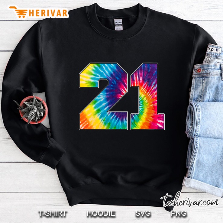 21st Birthday Party Number 21 Tie Dye Sweatshirt
