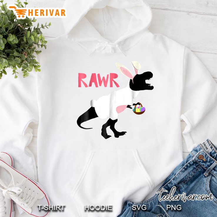 Rawr T Rex Dinosaur Easter Day Bunny Hoodie