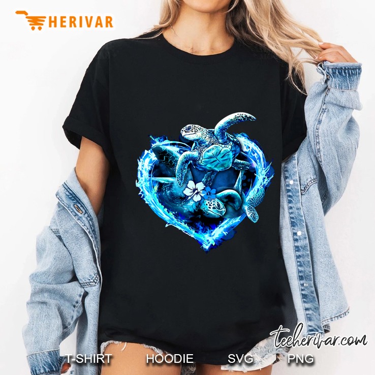 Sea Turtle Heart Version Ladies Tee