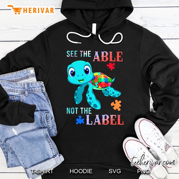 See The Able Not The Label Cute Turtle Puzzle Version Hoodie