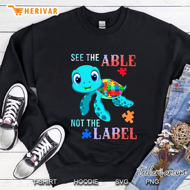 See The Able Not The Label Cute Turtle Puzzle Version Sweatshirt