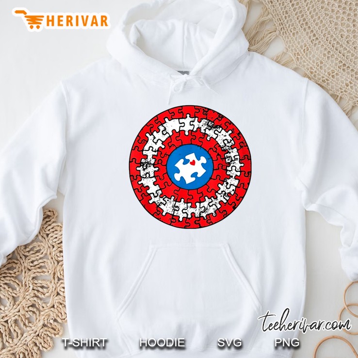 Puzzle Pieces Captain America Shield Hoodie