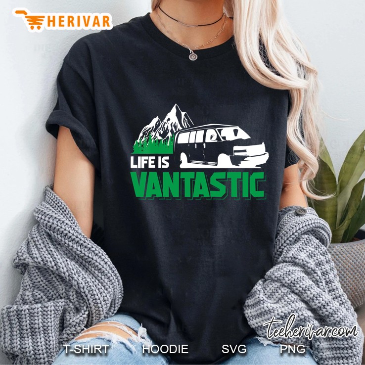 Life Is Vantastic Camper Van Version Ladies Tee
