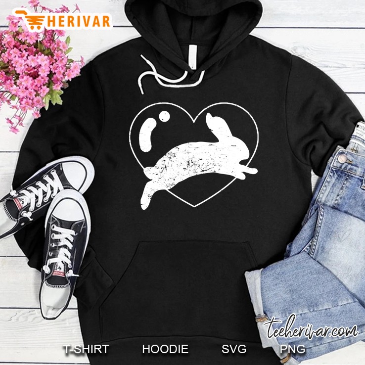 Bunny Silhouette And Heart Hoodie