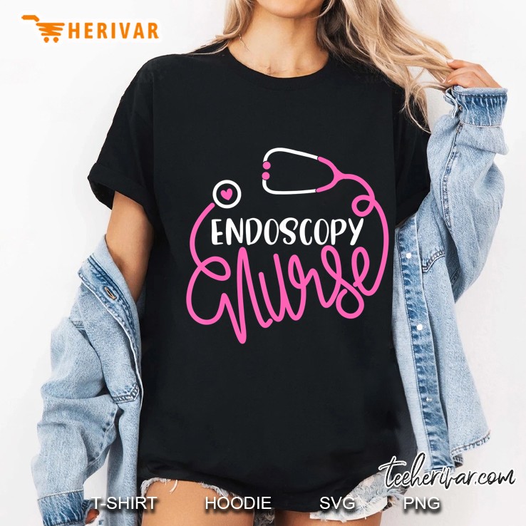 Endoscopy Nurse Pink Stethoscope Version Ladies Tee