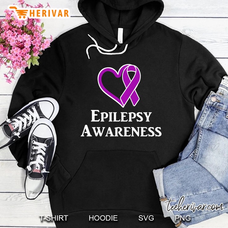 Epilepsy Awareness Purple Ribbon Heart Version Hoodie
