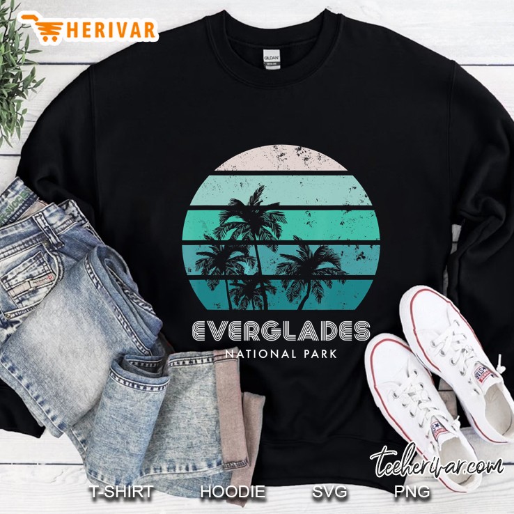 Everglades National Park Palm Trees Silhouette Vintage Version Sweatshirt