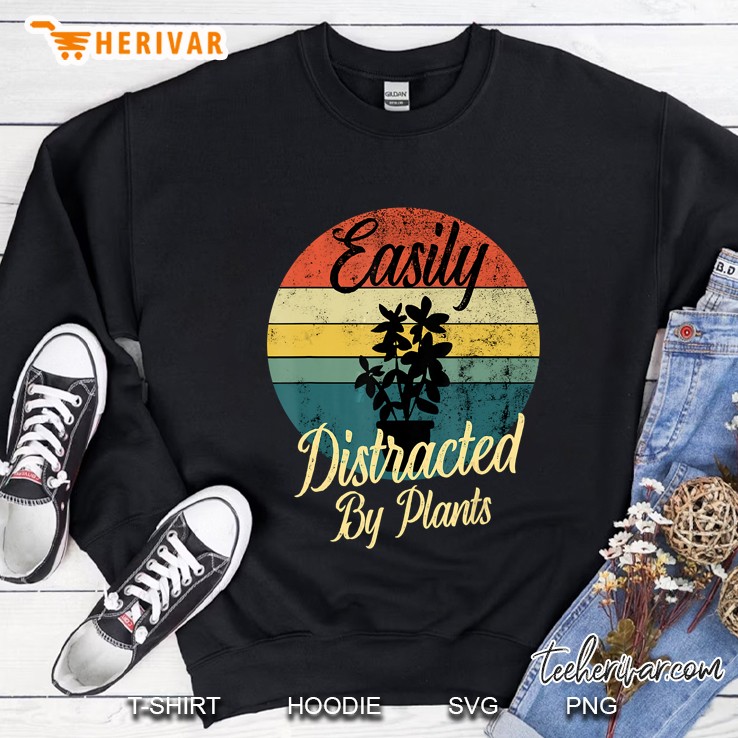 Easily Distracted By Plants Plant Silhouette Vintage Version Sweatshirt