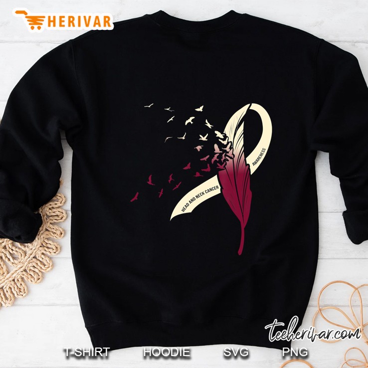 Head And Neck Cancer Awareness Feather Ribbon Version Sweatshirt