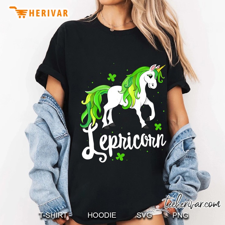 Lepricorn Leprechaun Unicorn And Shamrock Version Ladies Tee